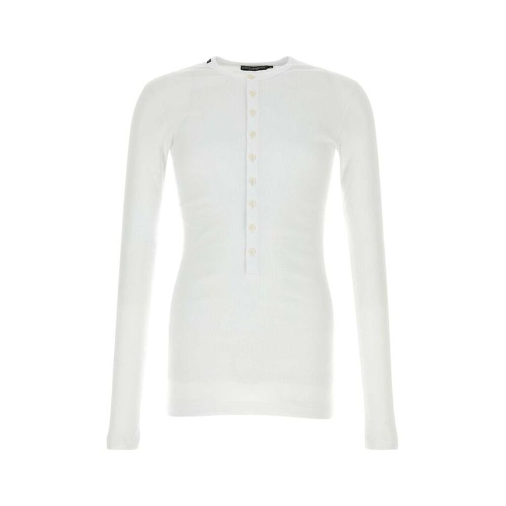 Dolce & Gabbana Men White Stretch Cotton T-Shirt